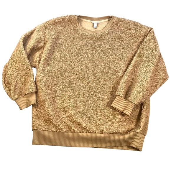 A New Day Teddy Bear Crewneck Pullover, Tan Color - Size XL Cozy Lightweight - Picture 1 of 10